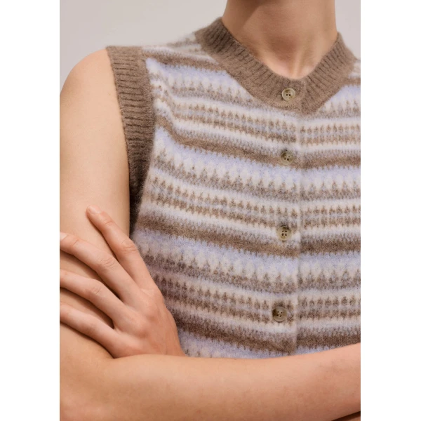 Me and Em Fair Isle Crop KnitAlpaca Jacquard Top, view 5