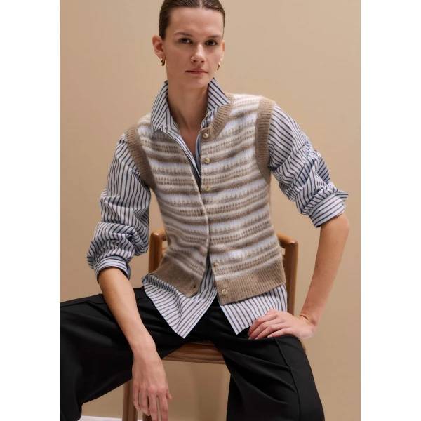 Me and Em Fair Isle Crop KnitAlpaca Jacquard Top, view 6