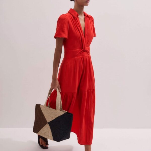 Cotton Cheesecloth – luxury British Red in Me and Em exclusively at Coveti