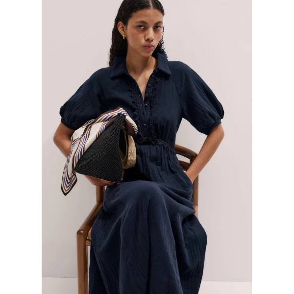 Me and Em Fit + Flare Midi Dress
Cotton Cheesecloth Dress, view 2