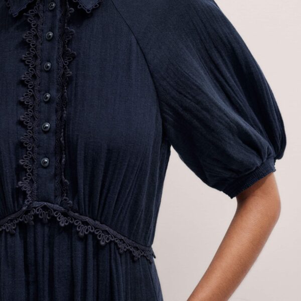 Cotton Cheesecloth – luxury British Blue in Me and Em exclusively at Coveti