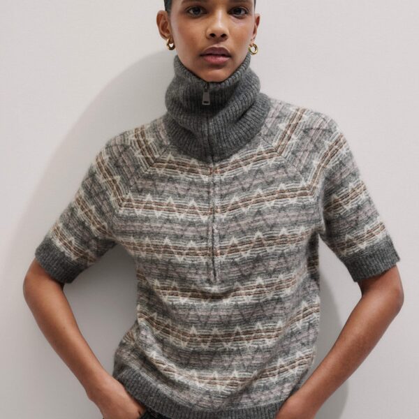 Me + Em Half Zip Knit Tee