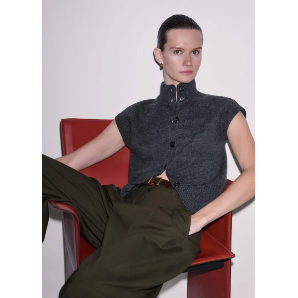 Me and Em High Neck Relaxed Vest
Merino + Cashmere Top, view 7