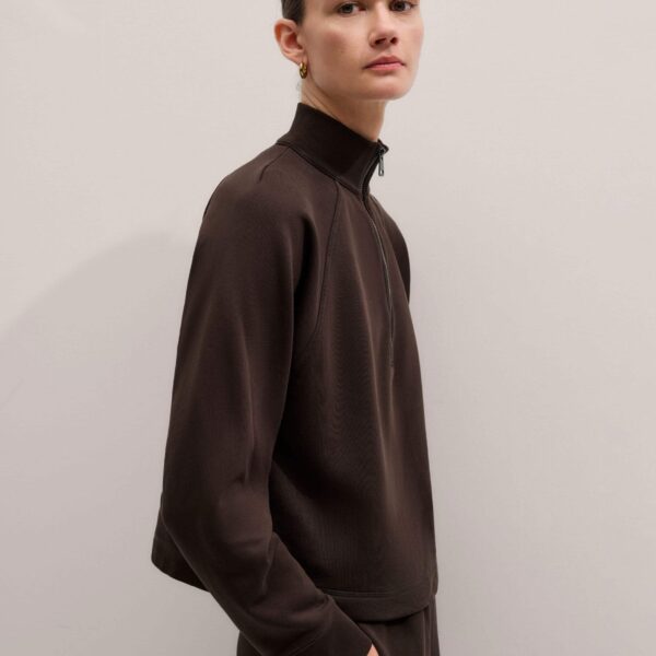 Cotton Loopback – luxury British Brown in Me and Em exclusively at Coveti