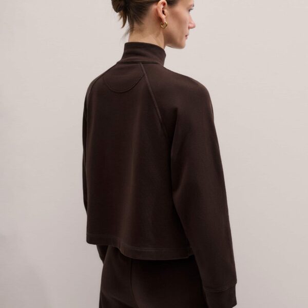 Cotton Loopback – luxury British Brown in Me and Em exclusively at Coveti