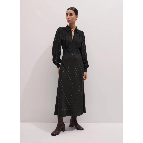 Me and Em Lace Trim Maxi Dress
Fluid Crepe Dress, view 7