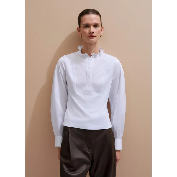 Me and Em Layering Blouse
Poplin Mixed Media Top, view 3