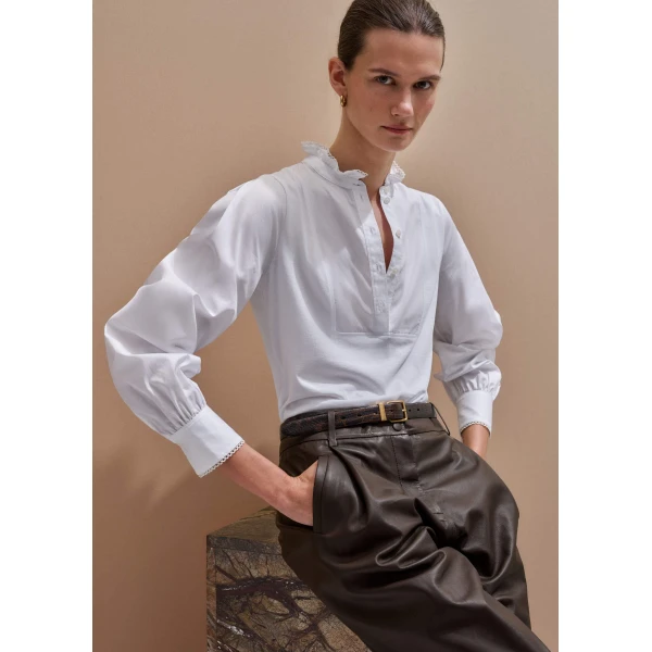 Me and Em Layering Blouse
Poplin Mixed Media Top, view 7