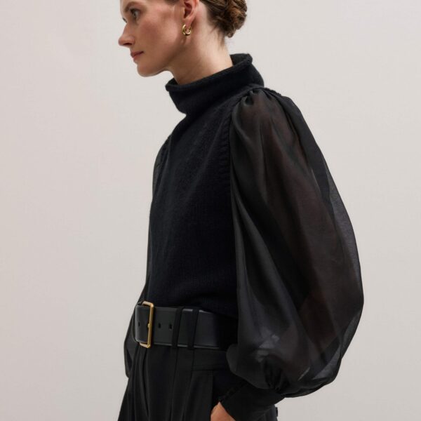 Organza Mixed Media – luxury British Black in Me and Em exclusively at Coveti