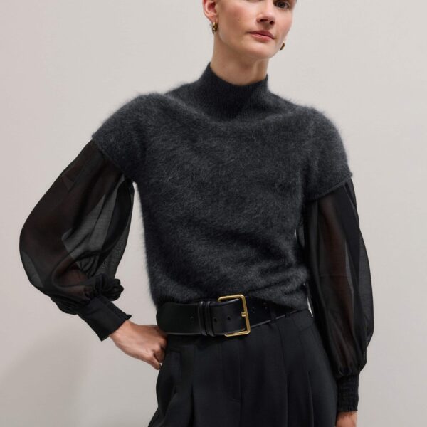 Organza Mixed Media – luxury British Black in Me and Em exclusively at Coveti