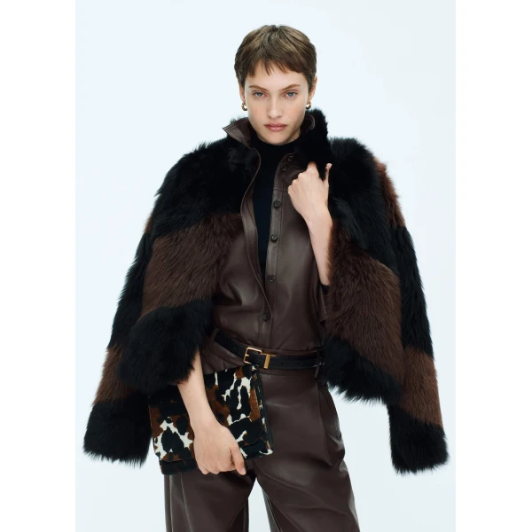 Me and Em Luxe Patchwork Coat
Shearling Coat, view 6