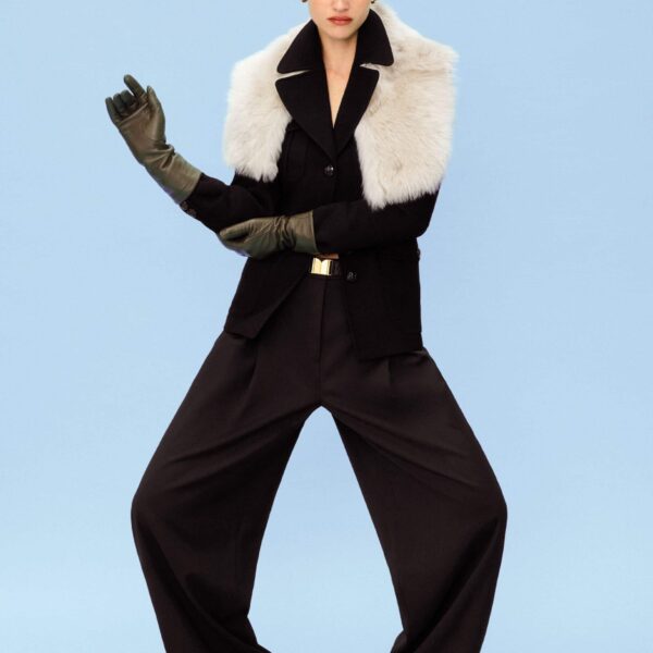 Wool Tailoring – luxury British Black in Me and Em exclusively at Coveti