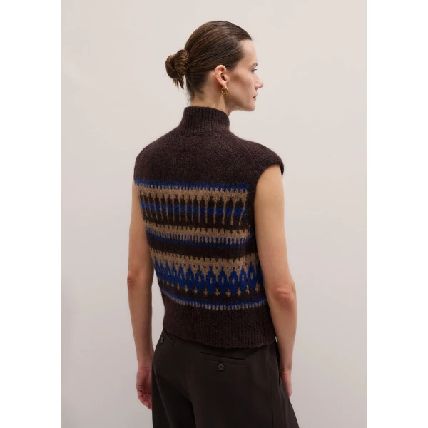 Me and Em Relaxed Button Vest
Alpaca Jacquard Top, view 5