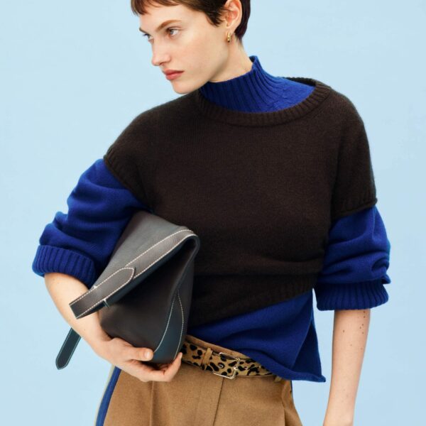 Merino + Cashmere – luxury British Blue in Me and Em exclusively at Coveti