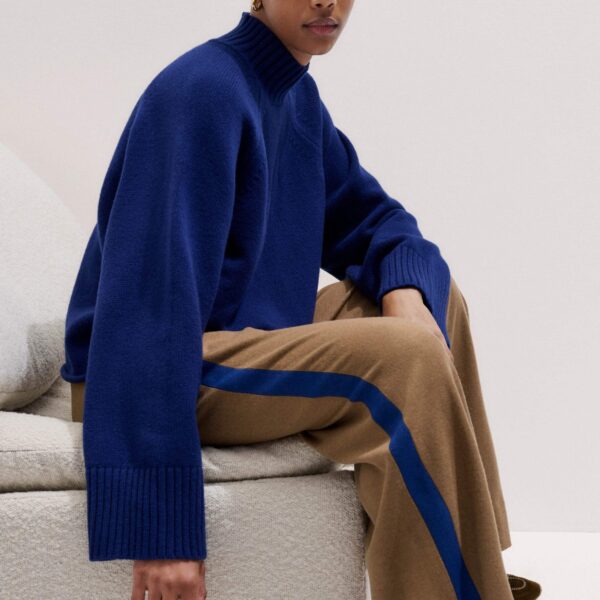 Merino + Cashmere – luxury British Blue in Me and Em exclusively at Coveti