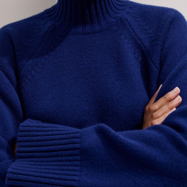 Merino + Cashmere – luxury British Blue in Me and Em exclusively at Coveti