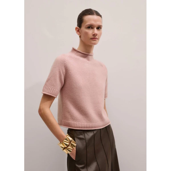 Me and Em Roll Trim Knit Tee
Cashmere, view 5