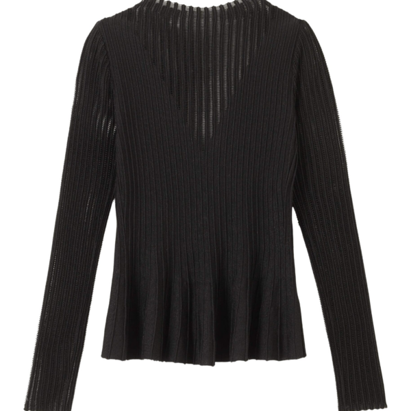Me and Em Sheer Knit Peplum Top