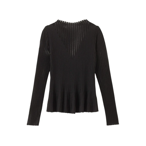 Me and Em Sheer Knit Peplum Top