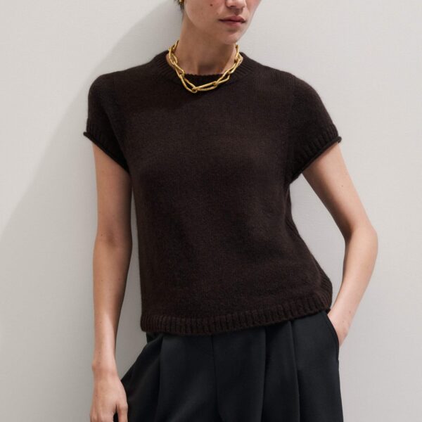 Wool Cashmere Silk – luxury British Brown in Me and Em exclusively at Coveti