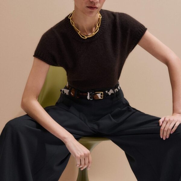 Wool Cashmere Silk – luxury British Brown in Me and Em exclusively at Coveti