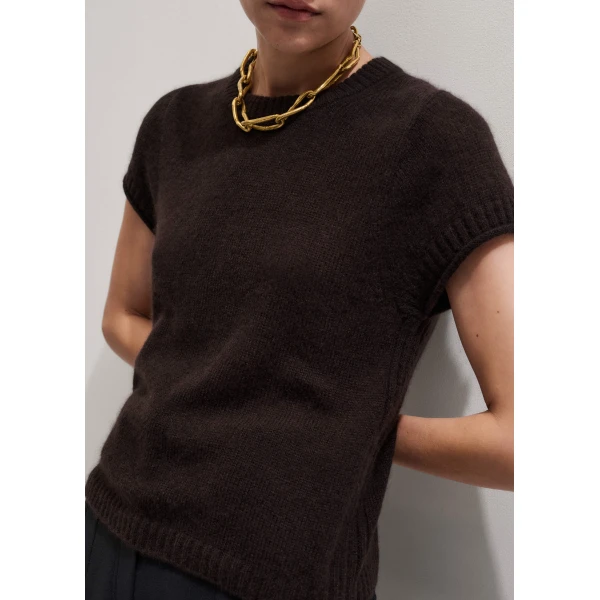 Me and Em Shrunken Baby Tee
Wool Cashmere Silk Top, view 6