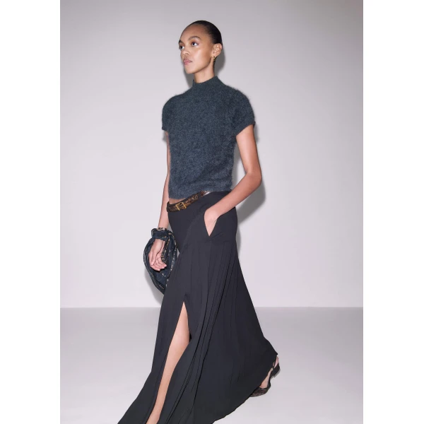 Me and Em Slit Full-Length Skirt
Fluid Crepe Skirt, view 6
