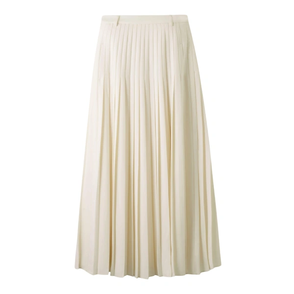 Slit Full-Length Skirt Fluid Crepe in Ivory