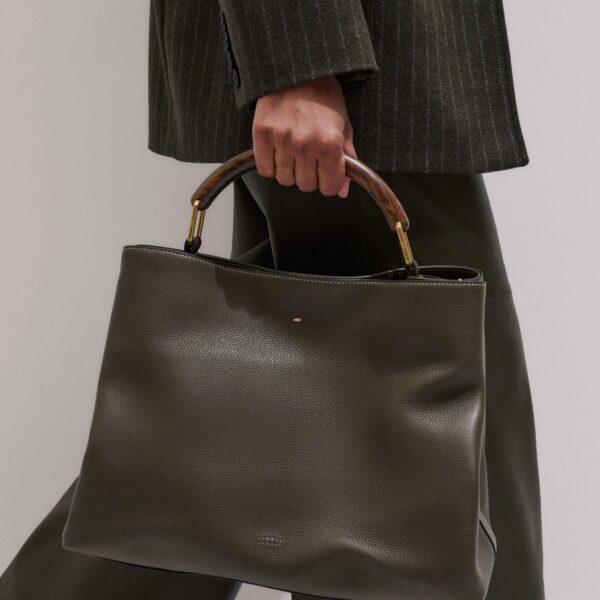 Italian Leather – luxury British Green in Me and Em exclusively at Coveti