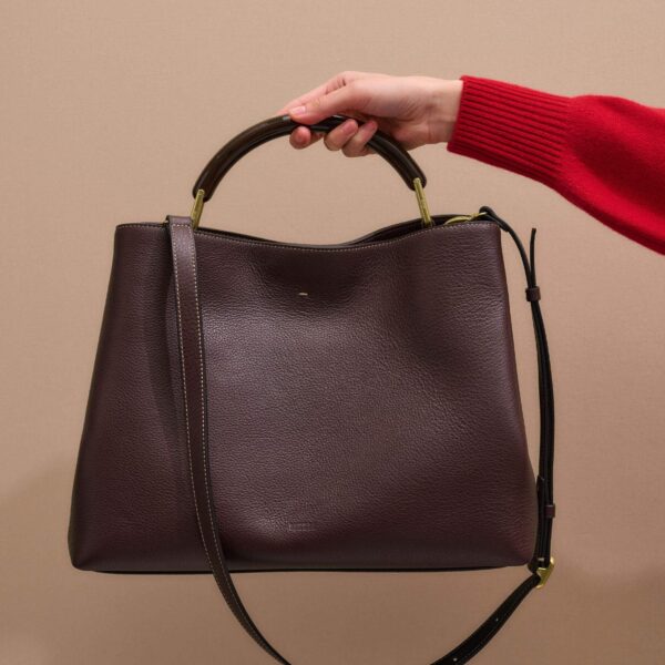 Italian Leather – luxury British Red in Me and Em exclusively at Coveti