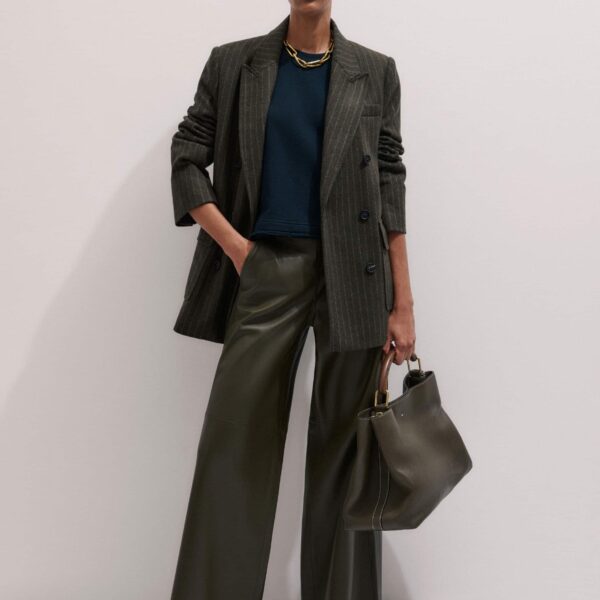 Italian Leather – luxury British Green in Me and Em exclusively at Coveti