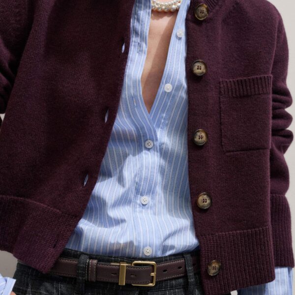 Merino + Cashmere – luxury British Red in Me and Em exclusively at Coveti