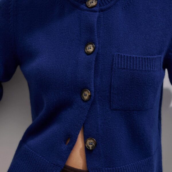 Merino + Cashmere – luxury British Blue in Me and Em exclusively at Coveti