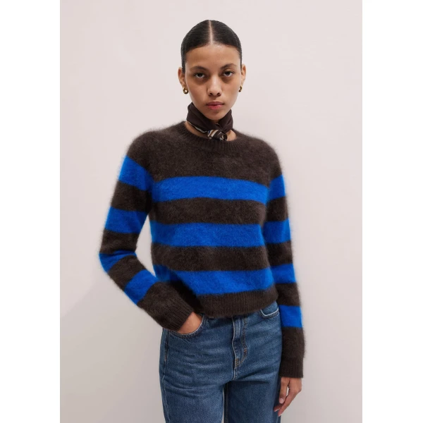 Me and Em Stripe Crop Sweater
Brushed Cashmere Knit, view 3