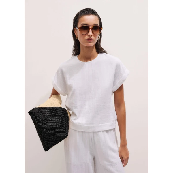 Me and Em Summer Tee
Cotton Cheesecloth Top, view 5