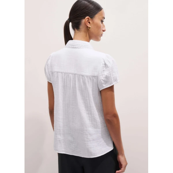 Me and Em Summer Trim Blouse
Cotton Cheesecloth Top, view 3