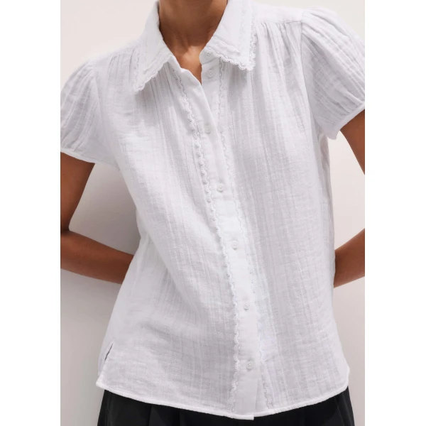 Me and Em Summer Trim Blouse
Cotton Cheesecloth Top, view 6