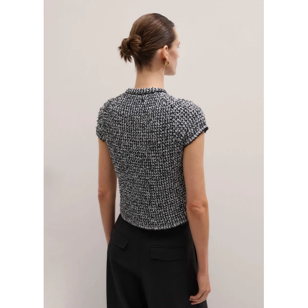 Me and Em Textured Crop Jacket
Tweed Cotton Knit, view 2