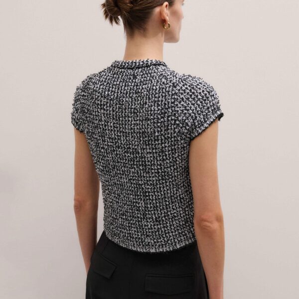 Tweed Cotton Knit – luxury British Black in Me and Em exclusively at Coveti