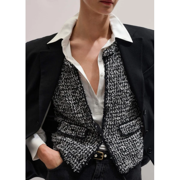 Me and Em Textured Crop Jacket
Tweed Cotton Knit, view 5