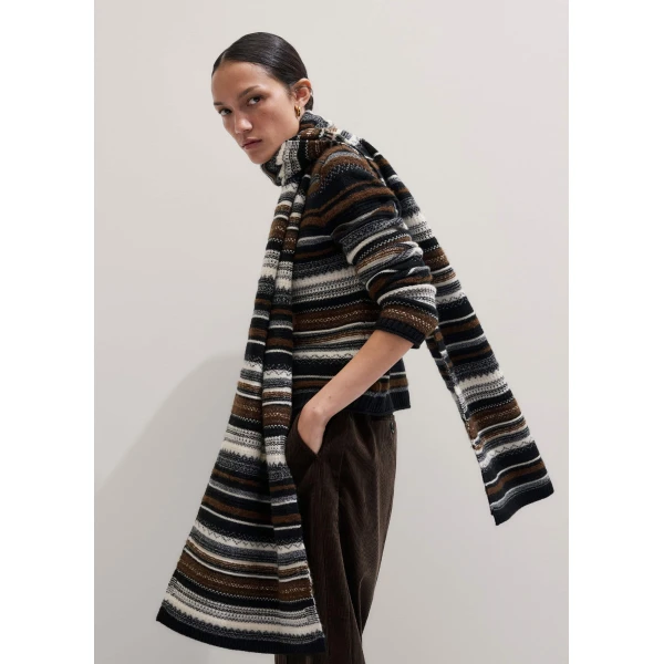 Me and Em Textured Stitch Scarf
Merino + Cashmere, view 4