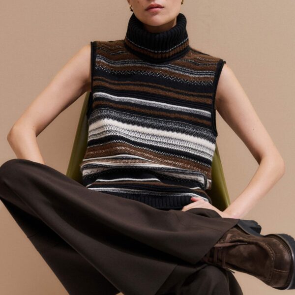 Me + Em Textured Vest + Snood