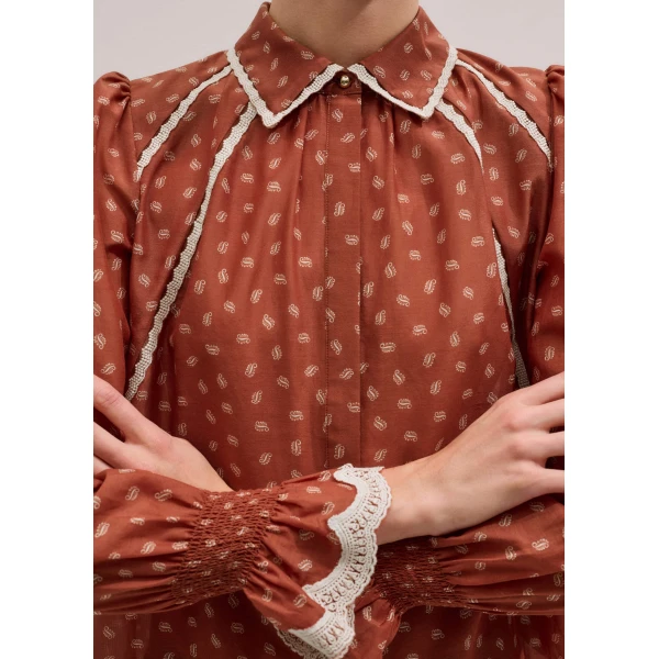 Me and Em Trim Detail Blouse
Cotton + Silk Top, view 6