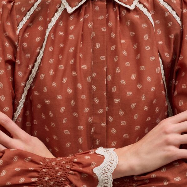 Cotton + Silk – luxury British Orange in Me and Em exclusively at Coveti
