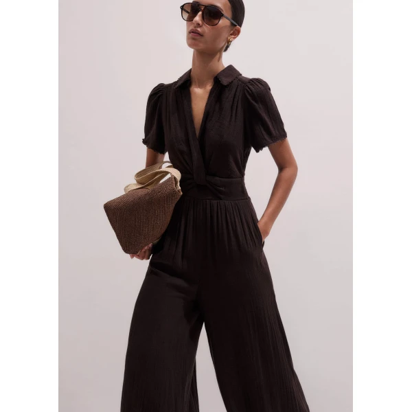 Me and Em Twist Front Jumpsuit
Cotton Cheesecloth, view 3