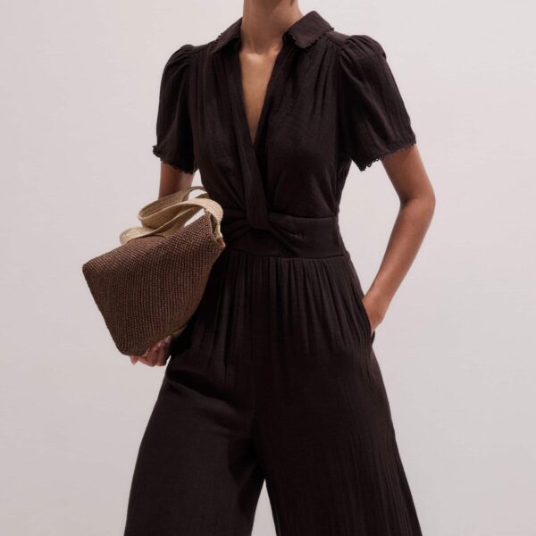 Cotton Cheesecloth – luxury British Brown in Me and Em exclusively at Coveti