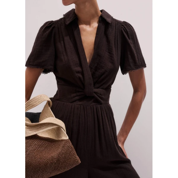Me and Em Twist Front Jumpsuit
Cotton Cheesecloth, view 5