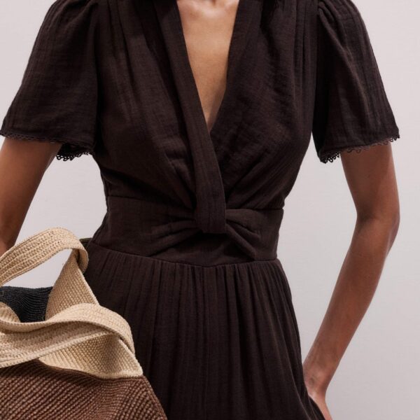 Cotton Cheesecloth – luxury British Brown in Me and Em exclusively at Coveti