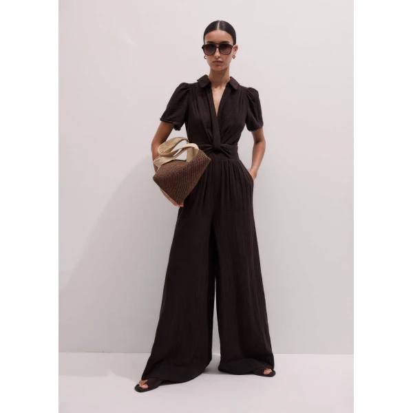 Me and Em Twist Front Jumpsuit
Cotton Cheesecloth, view 6