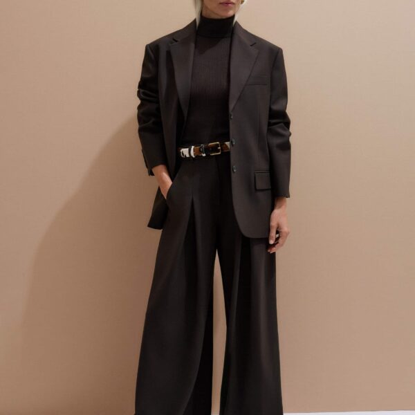 Wool Tailoring – luxury British Brown in Me and Em exclusively at Coveti